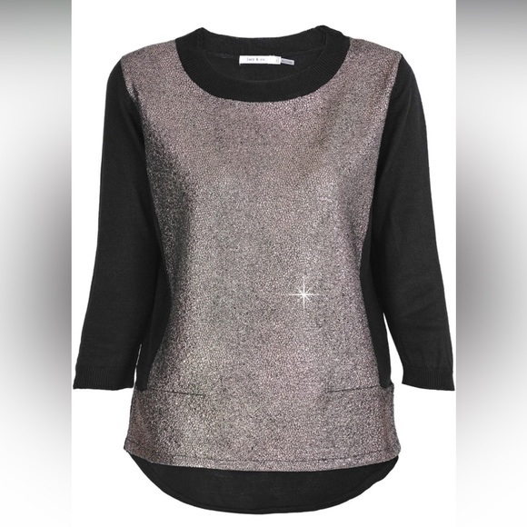 Lucy Paris Sweaters - LUCY PARIS
ALIN Black Nacre Crackled Blouse size s NWOT